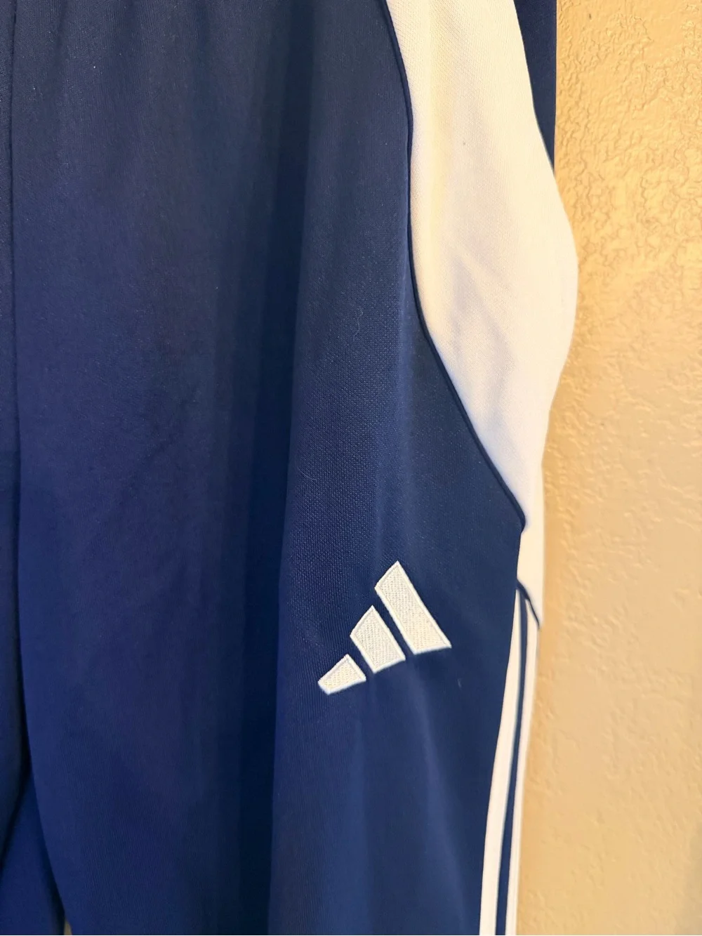 Adidas men’s Navy and White Athletic Track Pants